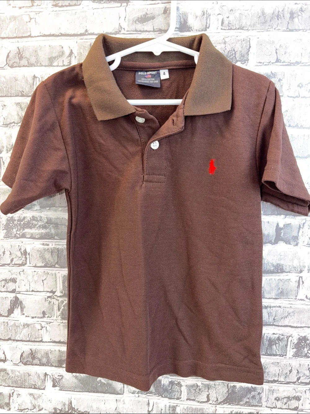 Polo sport Brown Polo with Red Pony Logo